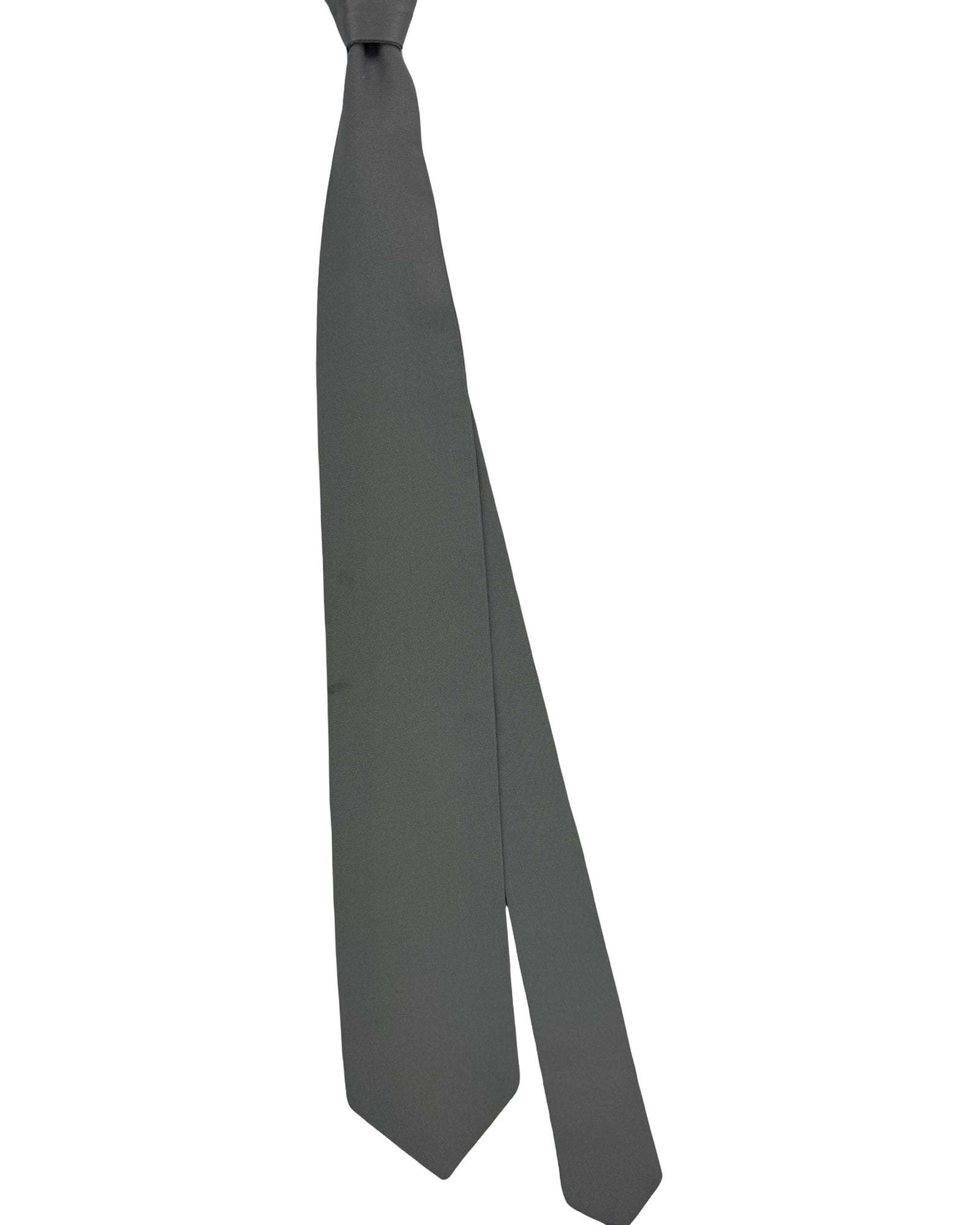 Ermenegildo Zegna Couture Tie Gray Solid - 2 Sided