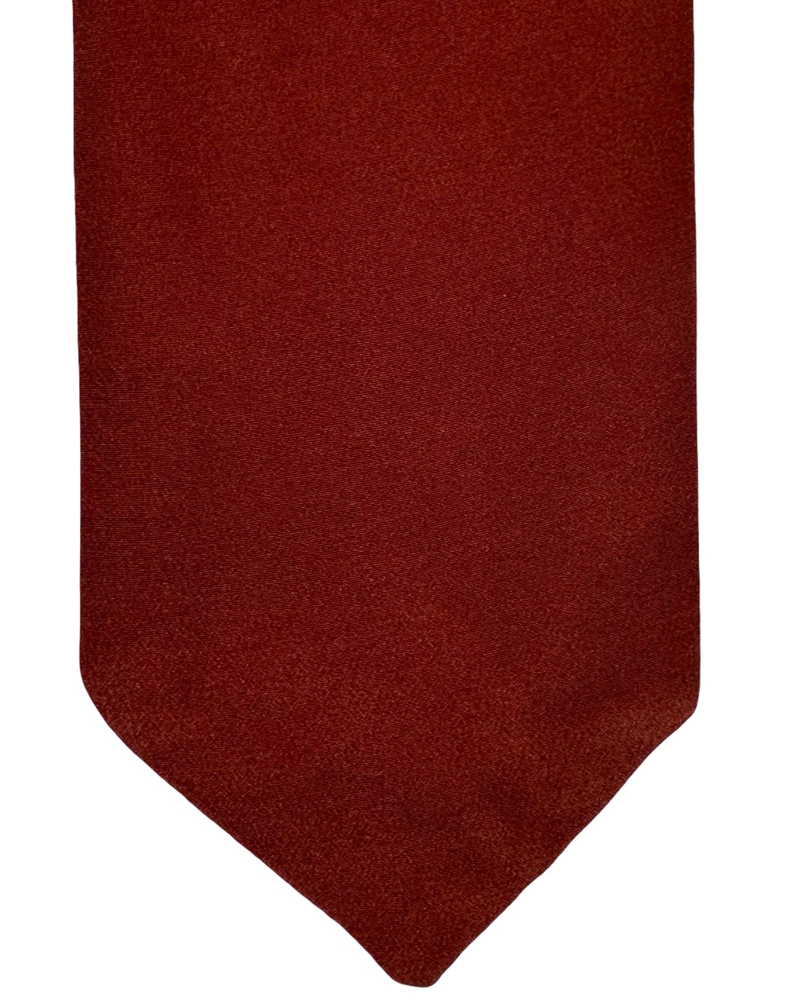 Ermenegildo Zegna Tie Rust Brown Solid - XXX Couture - 2 Sided