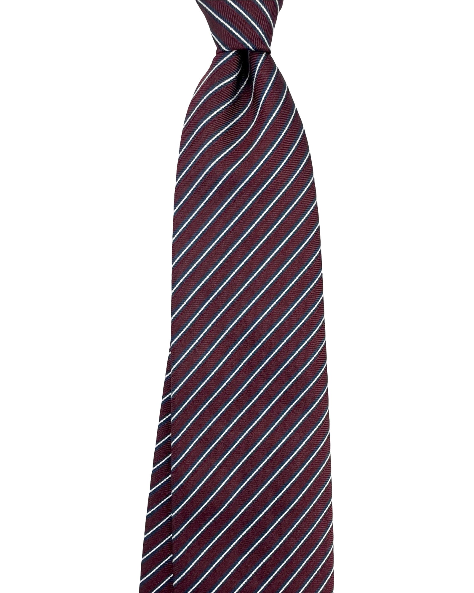 Ermenegildo Zegna Tie Maroon Midnight Blue Stripes
