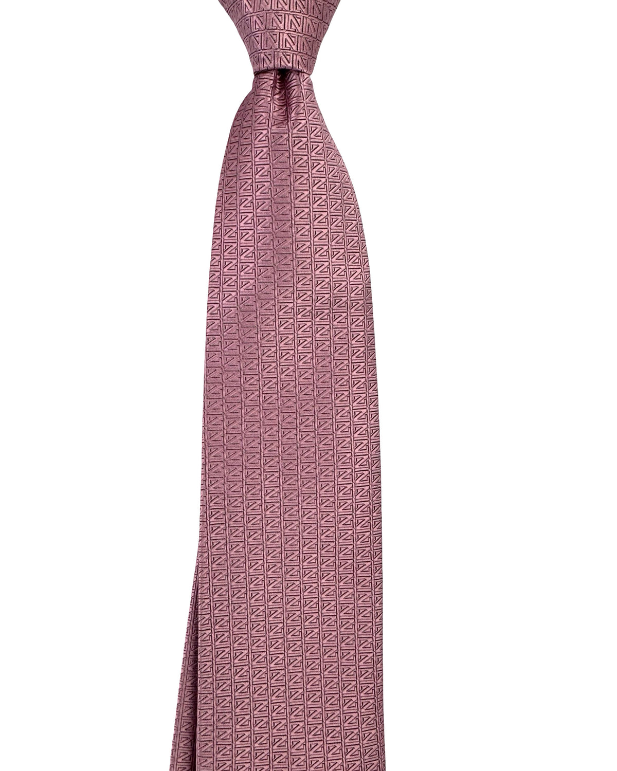 Ermenegildo Zegna Tie Dust Pink Z-Logo - Natural Silk