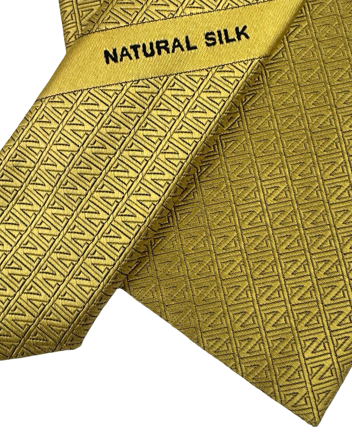 Ermenegildo Zegna Tie Yellow-Gold Z-Logo - Natural Silk
