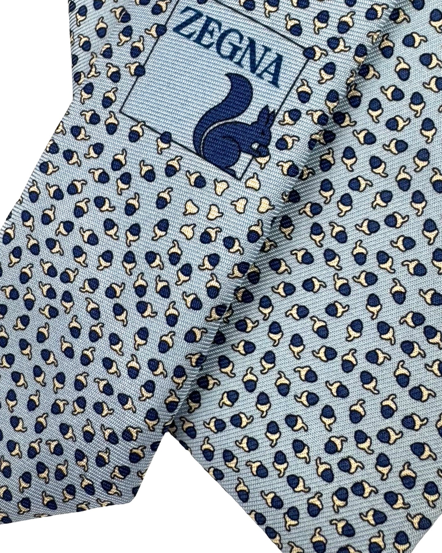 Ermenegildo Zegna Tie Blue Acorn Design Novelty