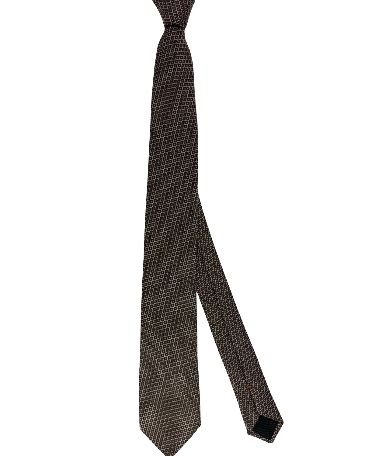 Ermenegildo Zegna Tie Brown Gray Pattern- Narrow Cut SALE