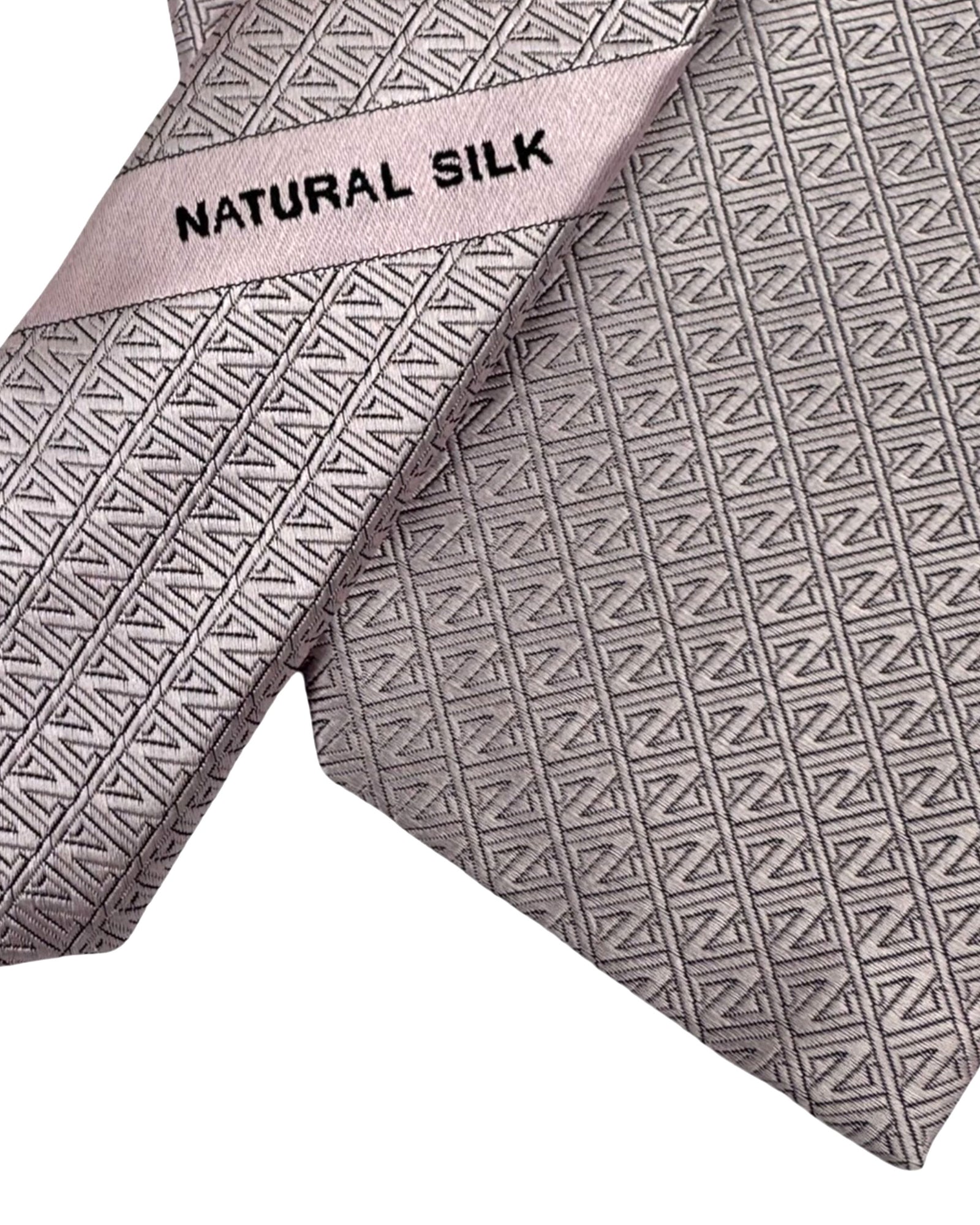 Ermenegildo Zegna Tie Light Pink Z-Logo - Natural Silk