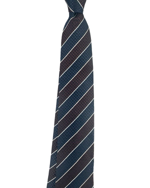 Zegna Tie Navy Brown Stripes
