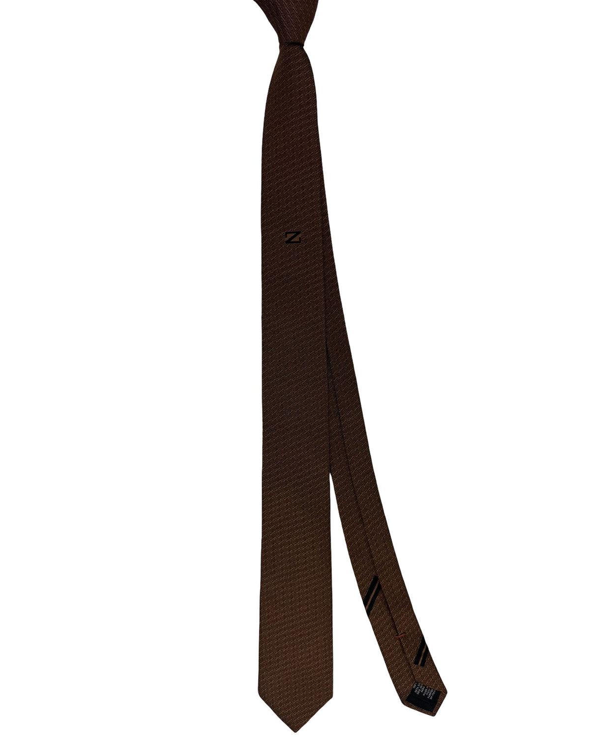 Ermenegildo Zegna Tie Brown Geometric Z 