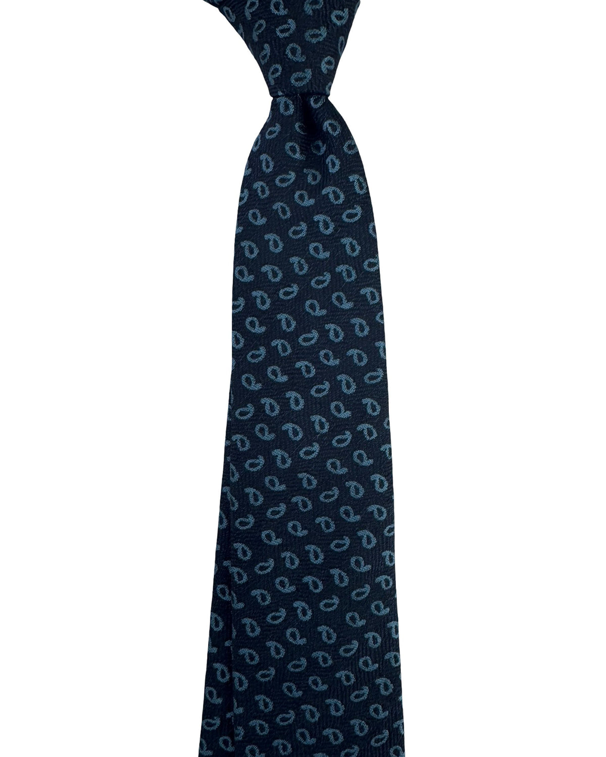 Ermenegildo Zegna Tie Metal Blue Paisley - Narrow Necktie