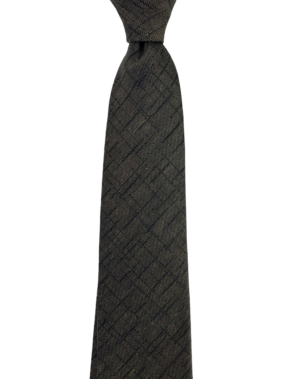 Zegna Tie Seagrass Green Pattern - Narrow Necktie
