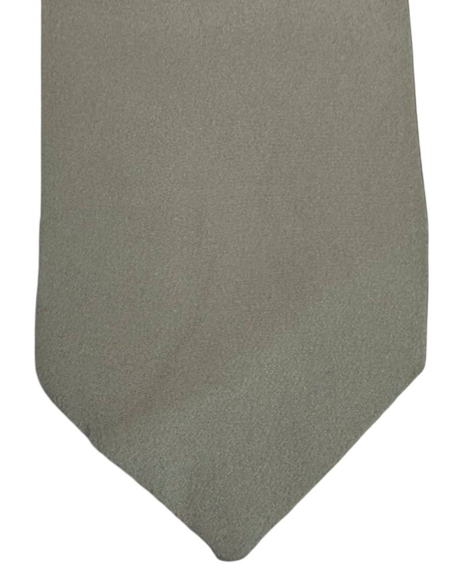 Ermenegildo Zegna Tie Light Grey Solid - XXX Couture - 2 Sided