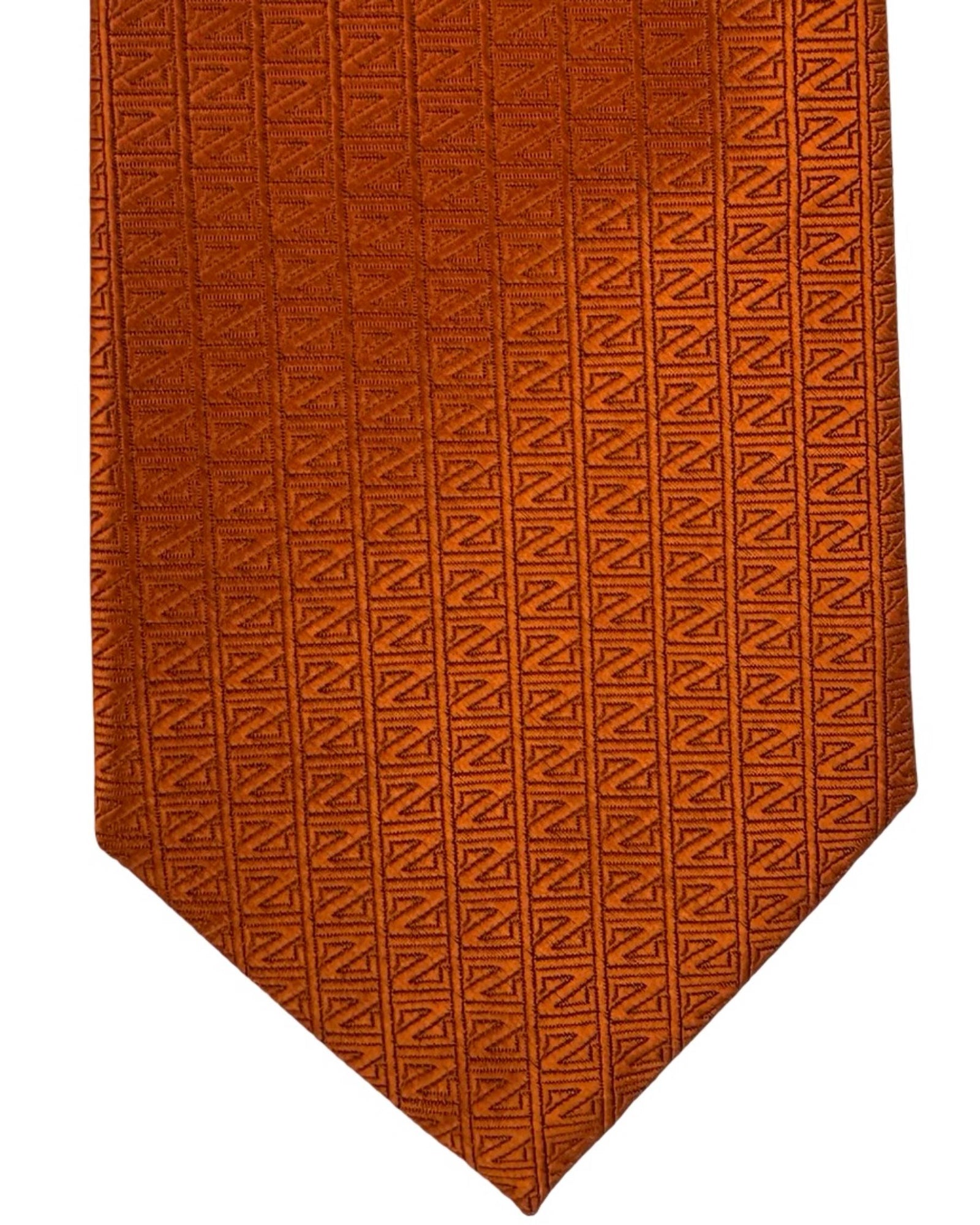 Ermenegildo Zegna Tie Rust Orange Z-Logo