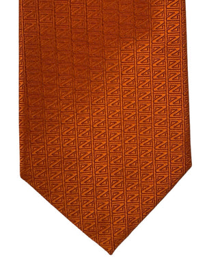 Ermenegildo Zegna Tie Rust Orange Z-Logo
