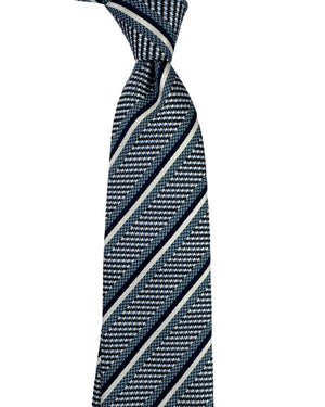 Ermenegildo Zegna Tie Blue White Navy Blue Stripes