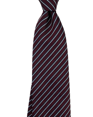 Ermenegildo Zegna Tie Maroon Midnight Blue Stripes