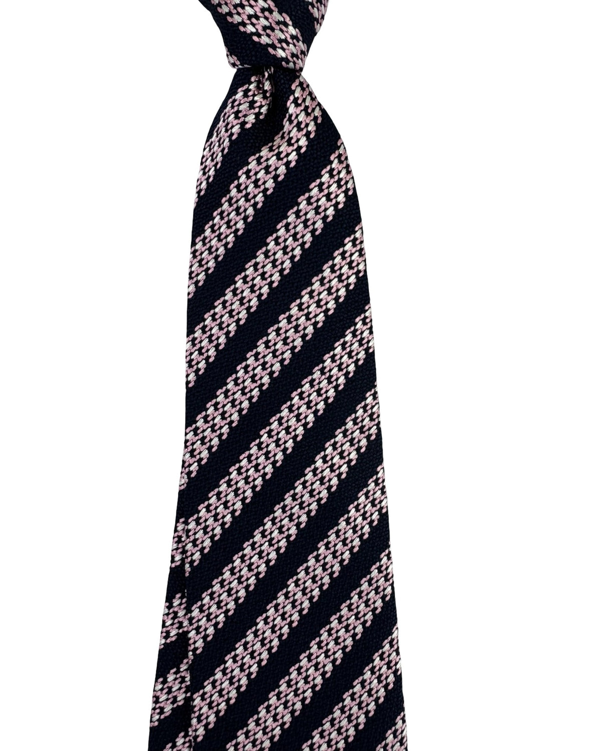 Ermenegildo Zegna Tie Dark Blue Pink Stripes