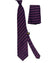 Zilli Silk Tie & Matching Pocket Square Set Purple Geometric Stripe SALE