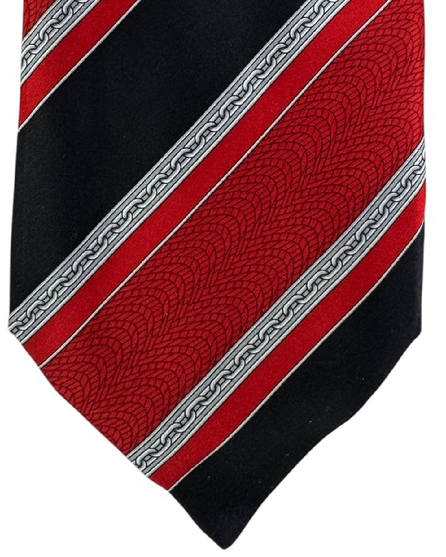 Zilli Silk Tie Red Black Stripes