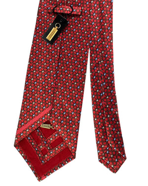 Zilli Sevenfold Tie  Red And Blue Geometric Chain