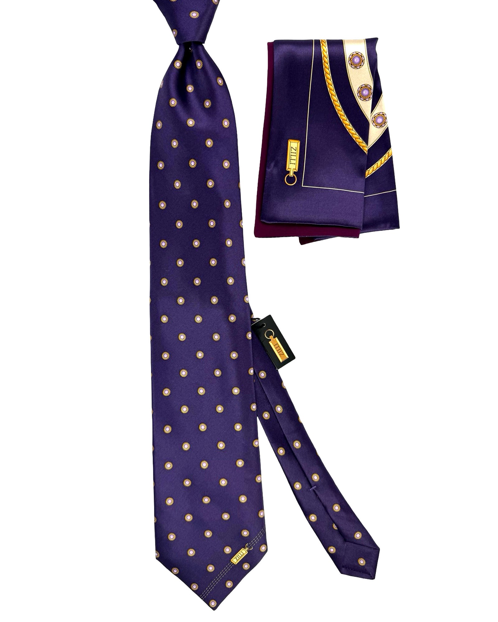 Zilli Silk Tie & Matching Pocket Square Set 