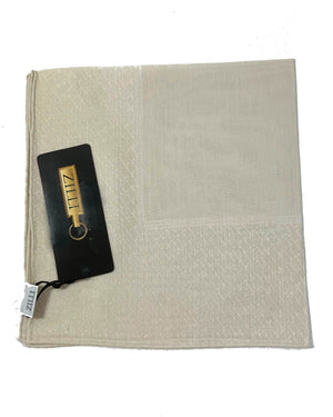 Zilli Cotton Pocket Square Beige cream Logo SALE