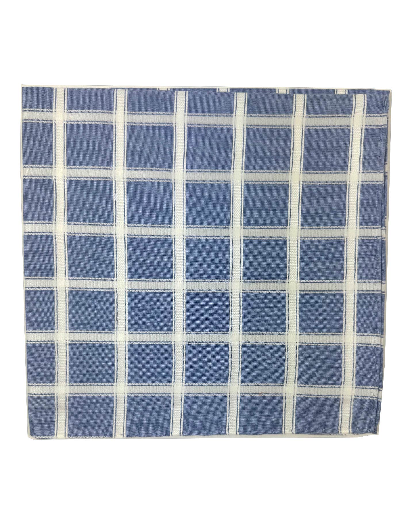 Zilli Cotton Pocket Square Royal Blue White Check FINAL SALE