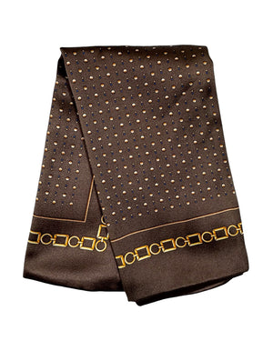 Zilli Silk Pocket Square Brown SALE