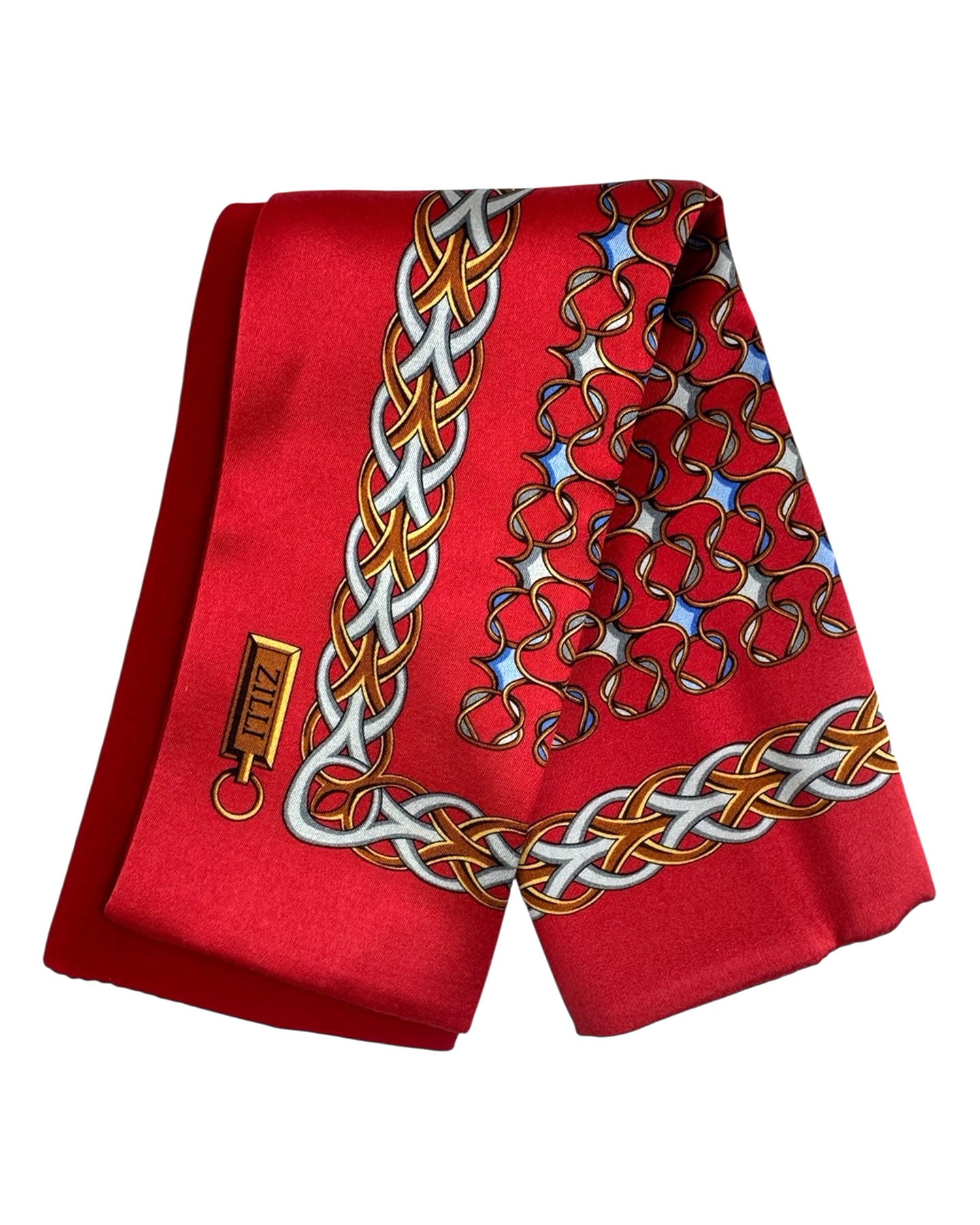 Zilli Silk Pocket Square Red Design SALE