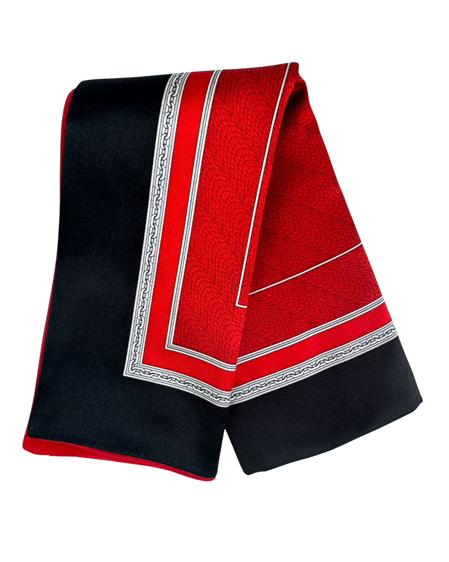 Zilli Silk Pocket Square Red Black Design SALE