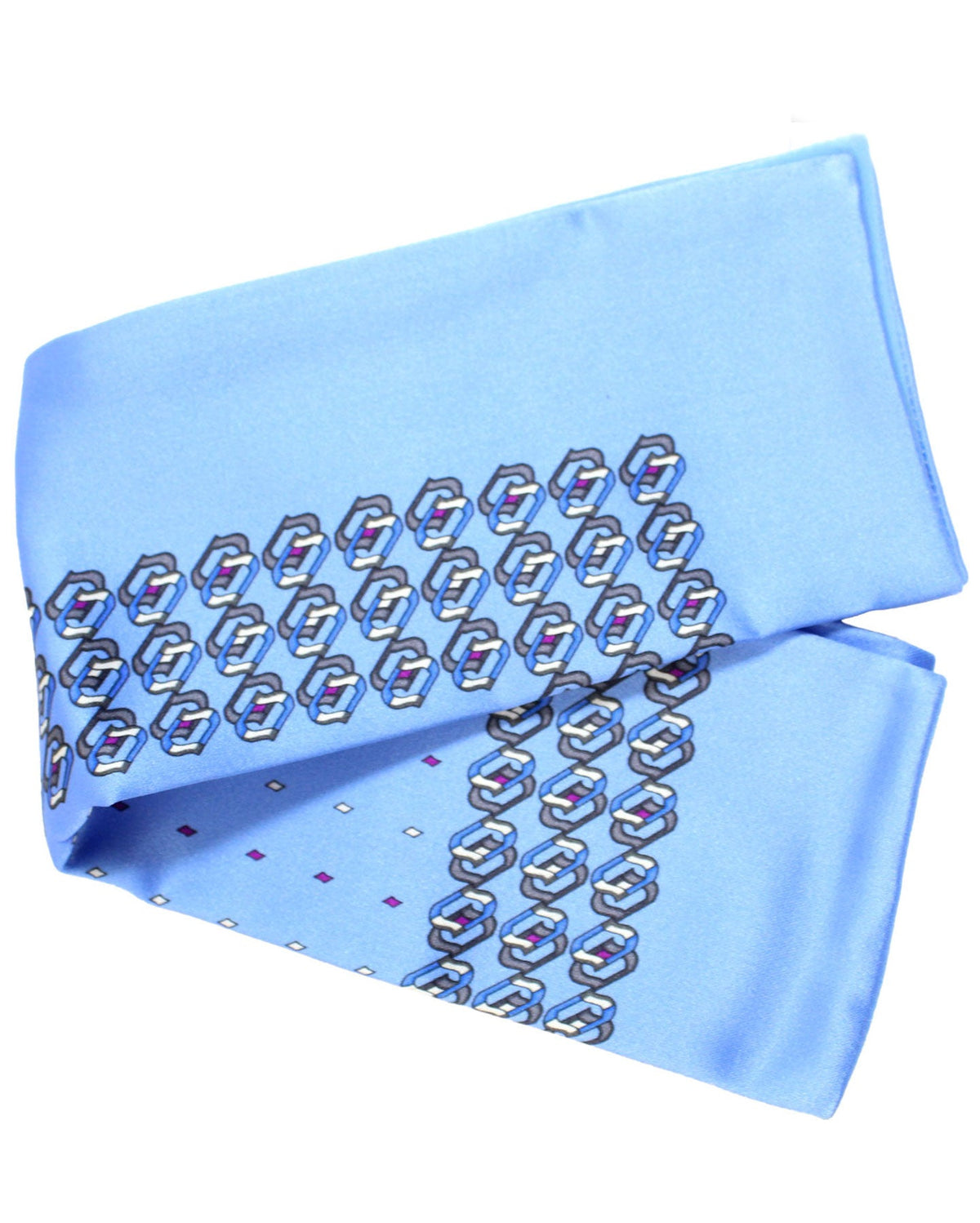 Zilli Pocket Square Blue Gray Geometric