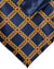 Zilli Tie & Matching Pocket Square Set Dark Blue Gold Mini Floral Check Design