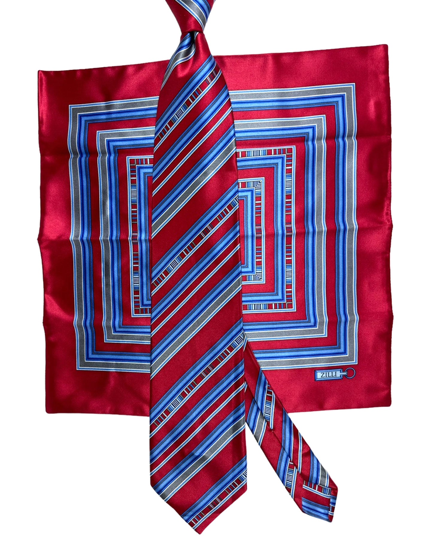 Zilli Tie & Matching Pocket Square Set