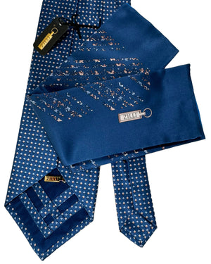 Zilli silk Tie & Matching Pocket Square Set 