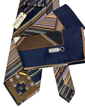 Zilli authentic Tie & Matching Pocket Square Set 