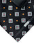 Zilli Tie & Matching Pocket Square Set Black Red Silver Medallions