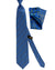 Zilli Tie & Matching Pocket Square Set Blue Orange Gold Micro Pattern