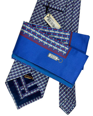 Zilli silk Tie & Matching Pocket Square Set 