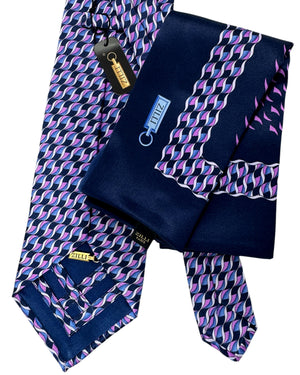 Zilli silk Tie & Matching Pocket Square Set 