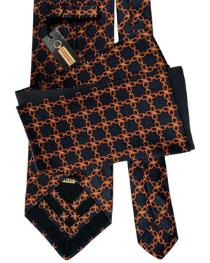 Zilli silk Tie & Matching Pocket Square Set 