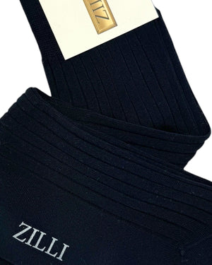 Dark Navy Ribbed Socks Zilli