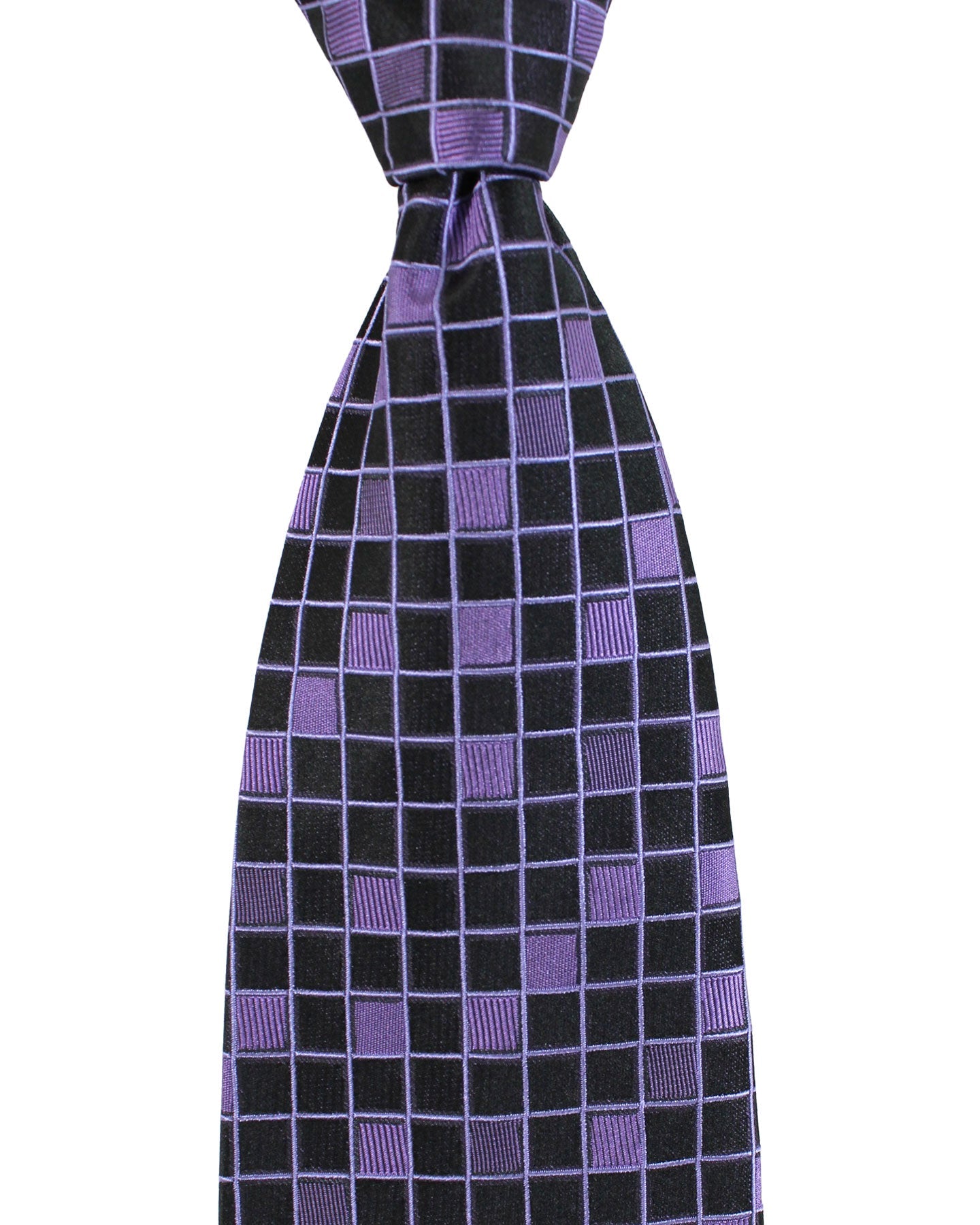 Zilli Silk Tie Purple Geometric - Wide Necktie