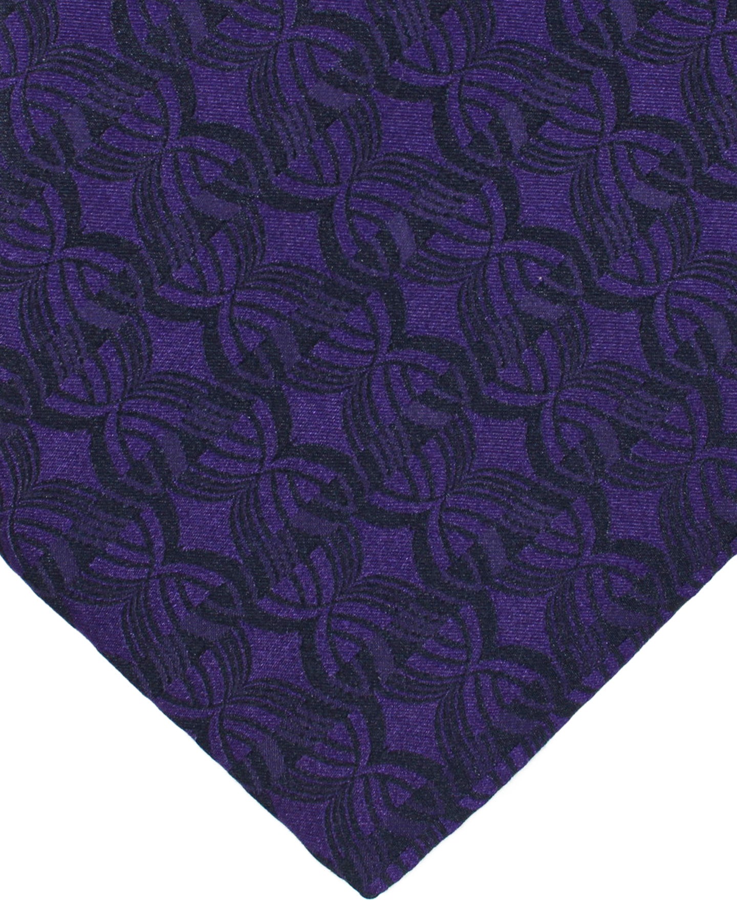 Zilli Silk Tie Purple Geometric - Wide Necktie