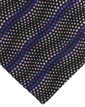 Zilli Silk Tie Black Purple Pink Swirl - Wide Necktie