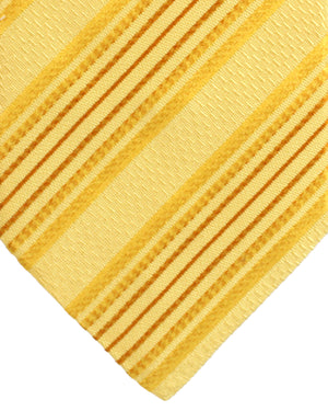 Zilli Silk Tie Yellow Gold Stripes - Wide Necktie