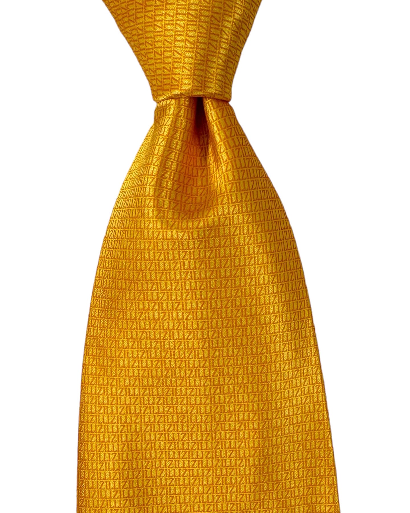 Zilli Silk Tie Orange Micro Logo - Wide Necktie