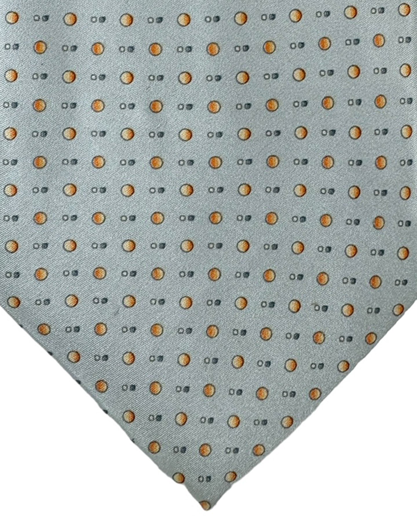 Zilli Silk Tie Gray Orange Micro Pattern - Wide Necktie