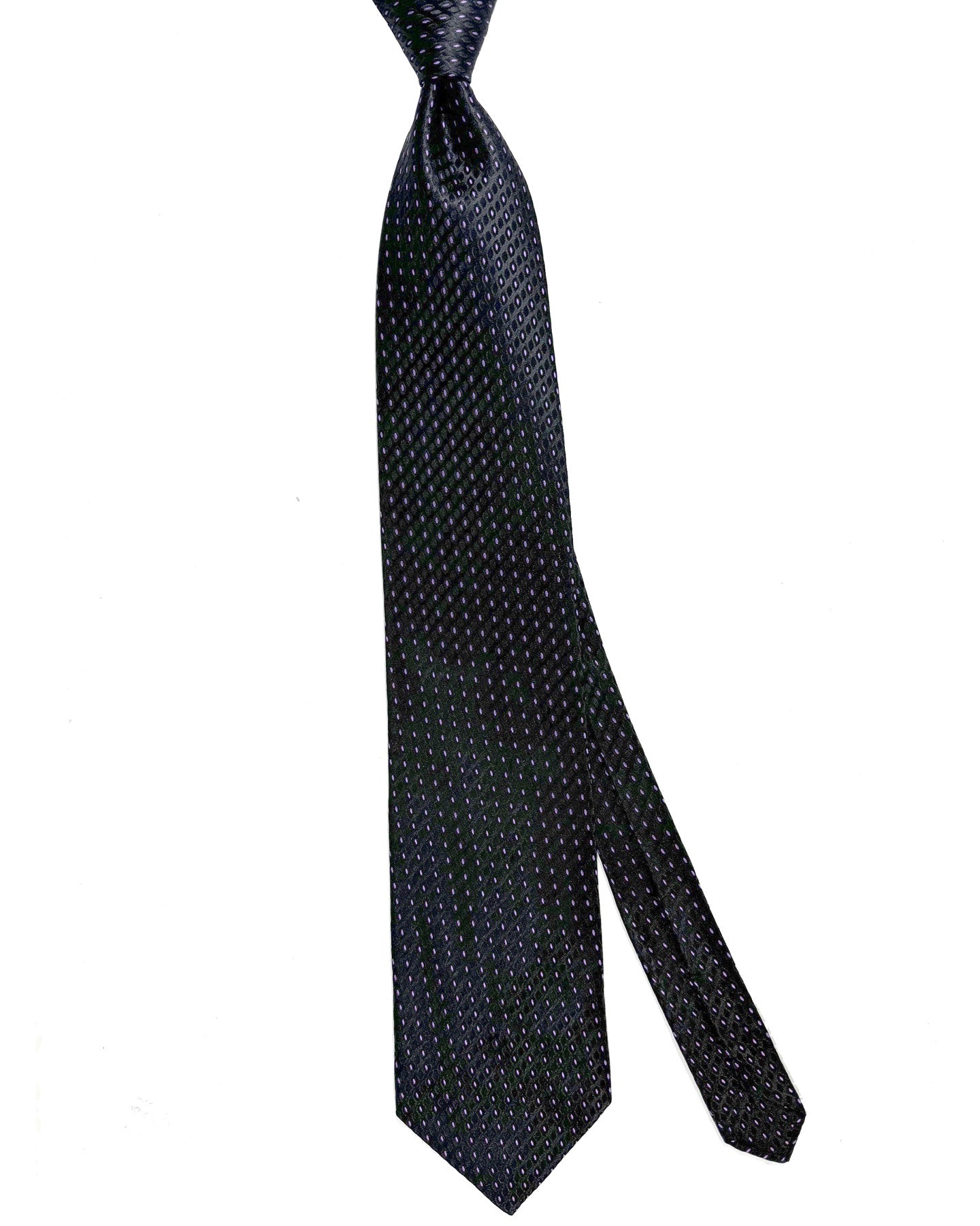 Zilli Extra Long Tie Black Pink Micro Pattern