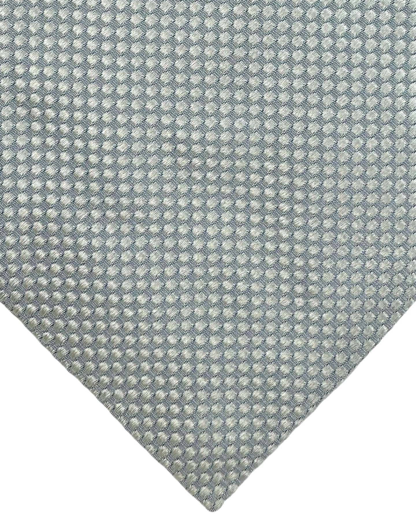 Zilli Silk Tie Silver Gray Micro Pattern - Wide Necktie