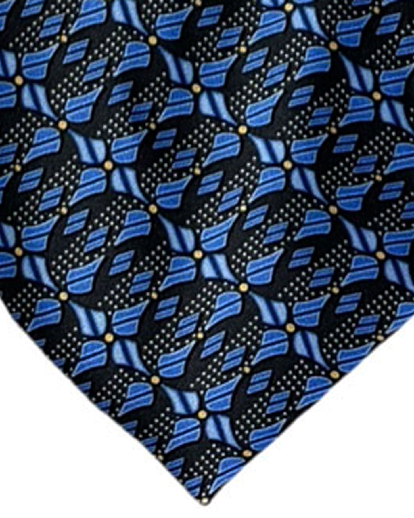 Zilli Silk Tie Blue Yellow Floral - Wide Necktie