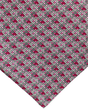 Zilli Extra Long Tie Gray Pink Micro Pattern