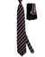 Zilli Tie & Matching Pocket Square Set Black Red Stripes