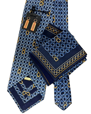 Zilli authentic Extra Long Tie & Matching Pocket Square Set 